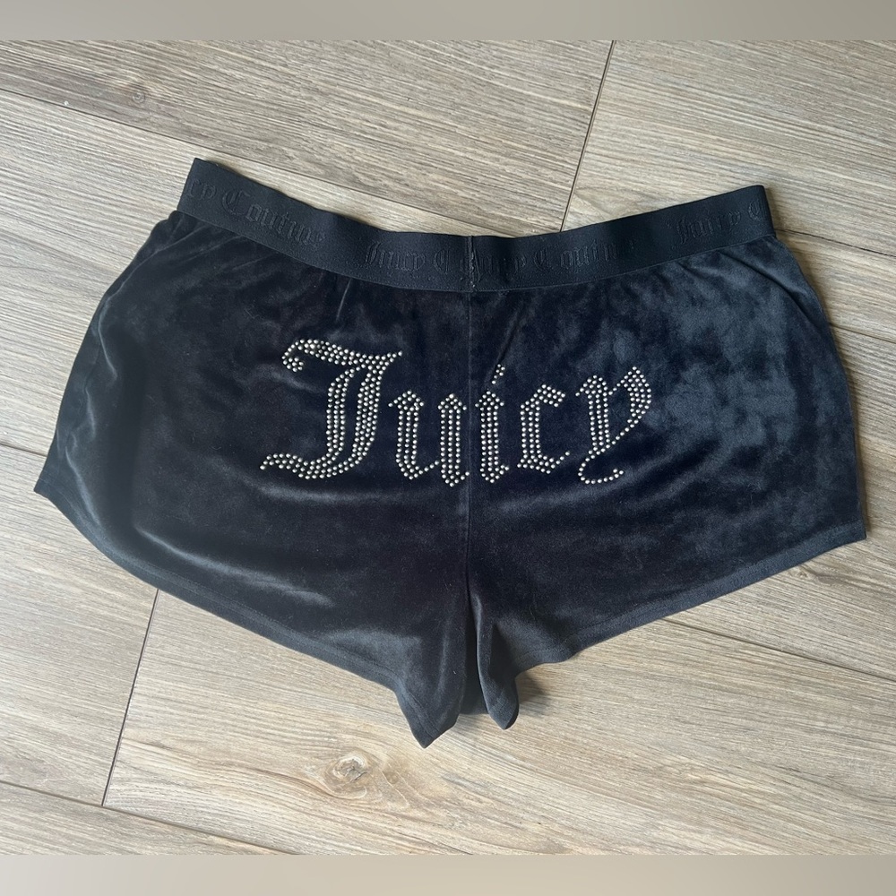 Juicy Couture Black Velvet Women's Sleep Shorts Size M